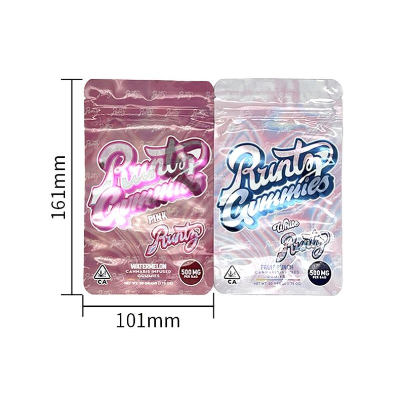 Runtz-Style 500mg Stand-Up Mylar Gummy Bags